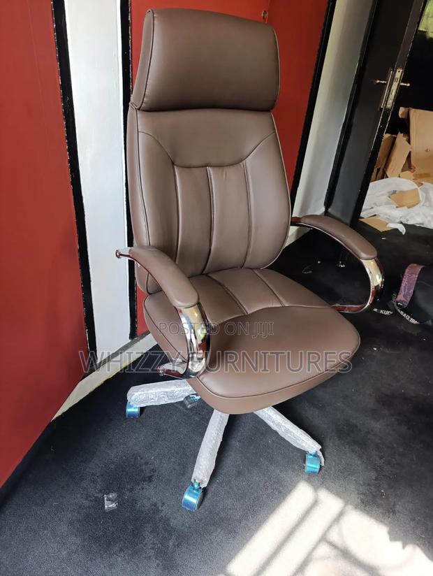 Brown High-Back Executive Office Chair - main view