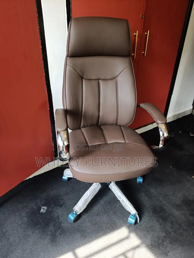 Brown High-Back Executive Office Chair - thumbnail 2