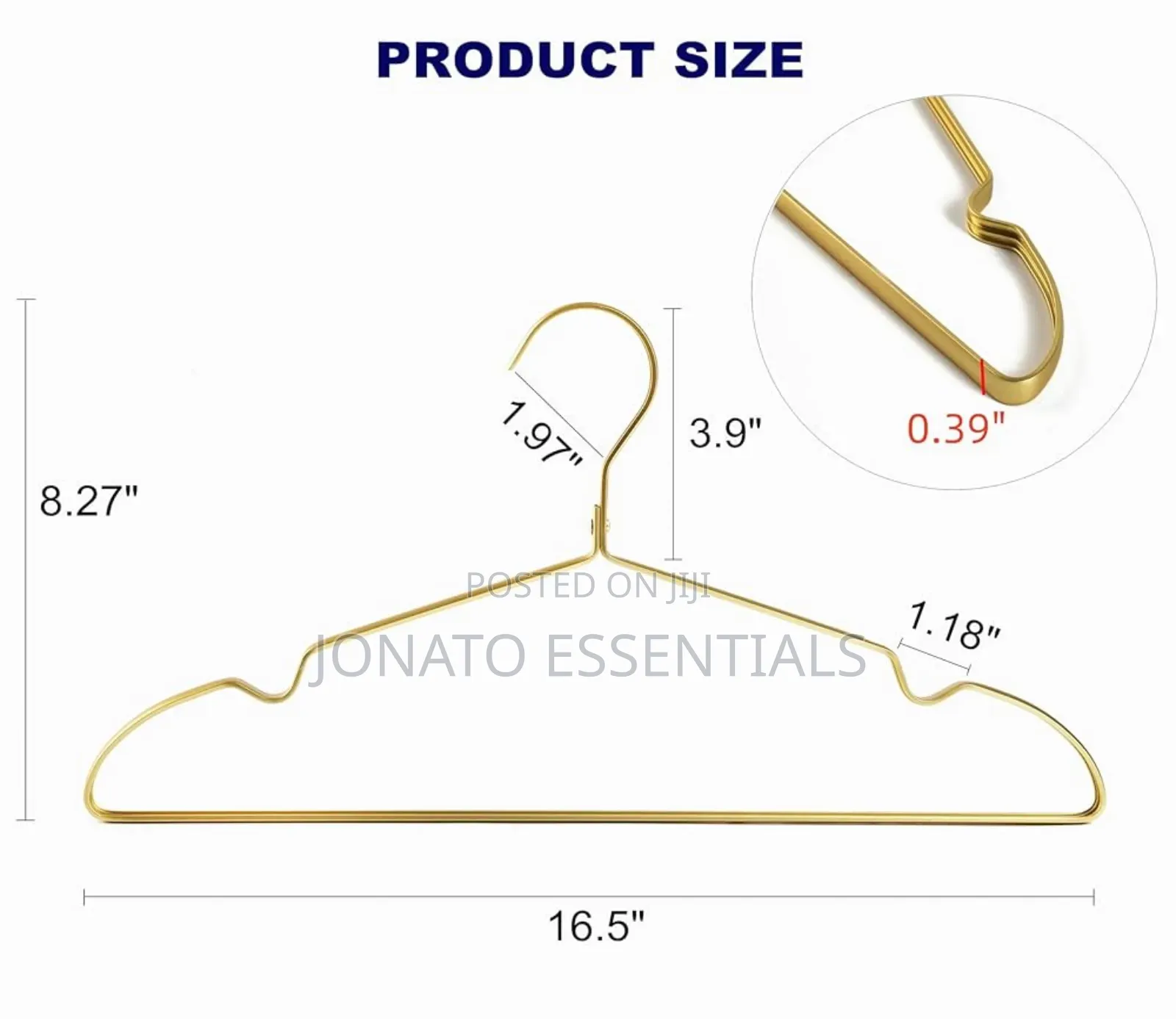 10pcs Gold Metallic Clothes Hangers Set