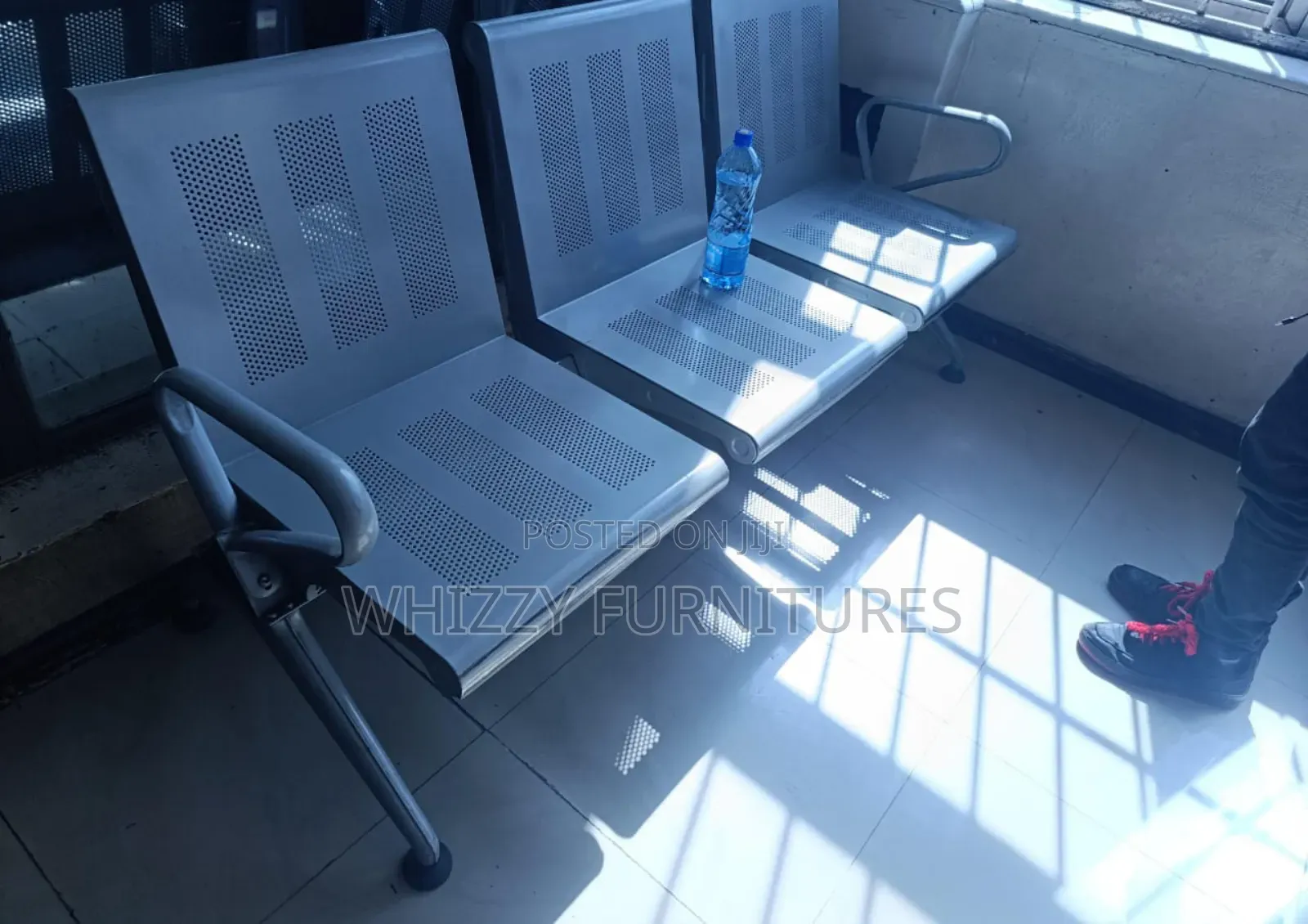 Three-Seater Metal Waiting Bench