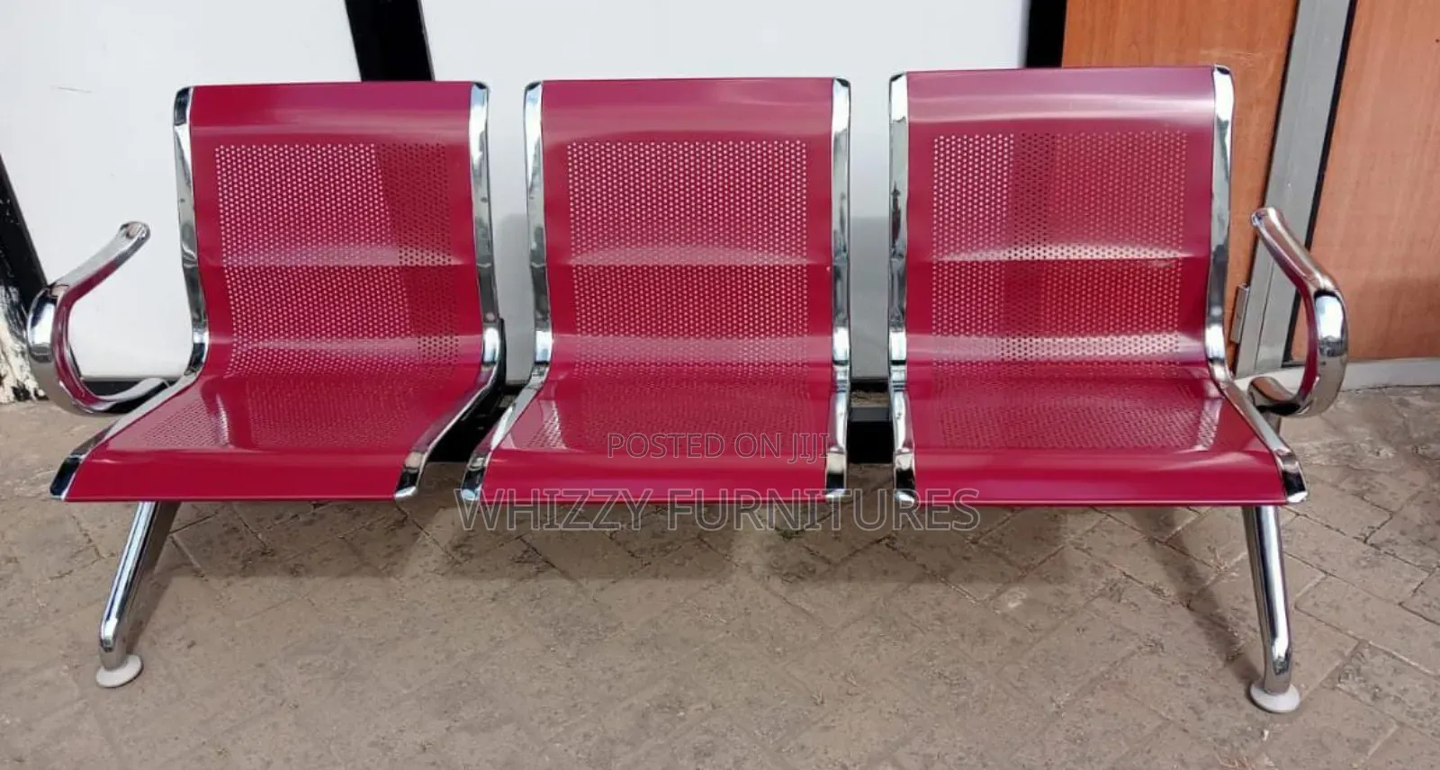 Three-Seater Metal Waiting Area Bench