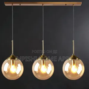 3 in 1 Minimalist Glass Globe Hanging Ceiling Pendant Light
