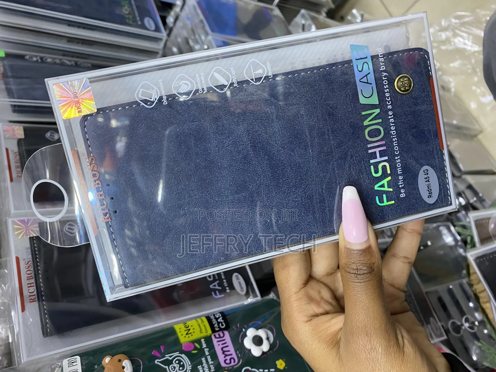 Mibeex Redmi A5 4g, Flip Genuine Leather Cover With Card Holder
