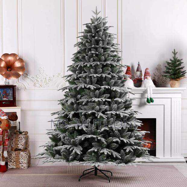 Snow Flocked Premium Spruce Hinged Christmas Tree,Leaf Dense Tree* - thumbnail 4