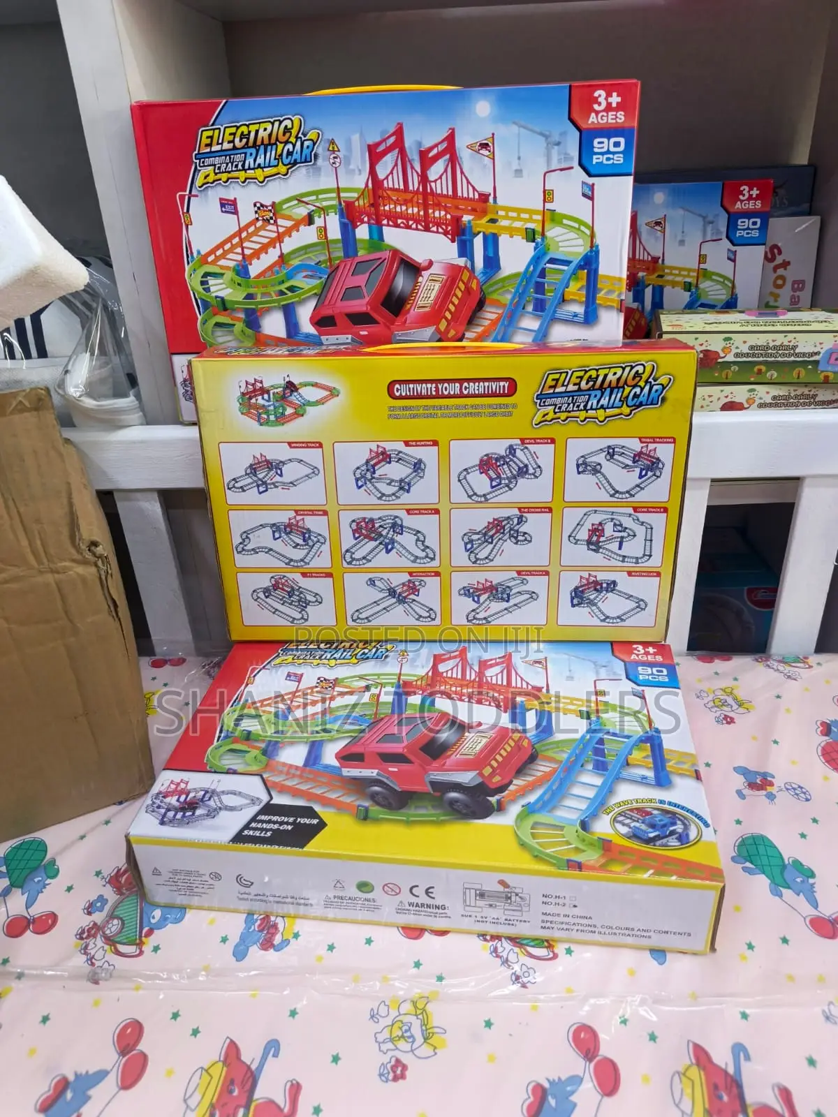Kids Train Track Toy Set With Moving Engine