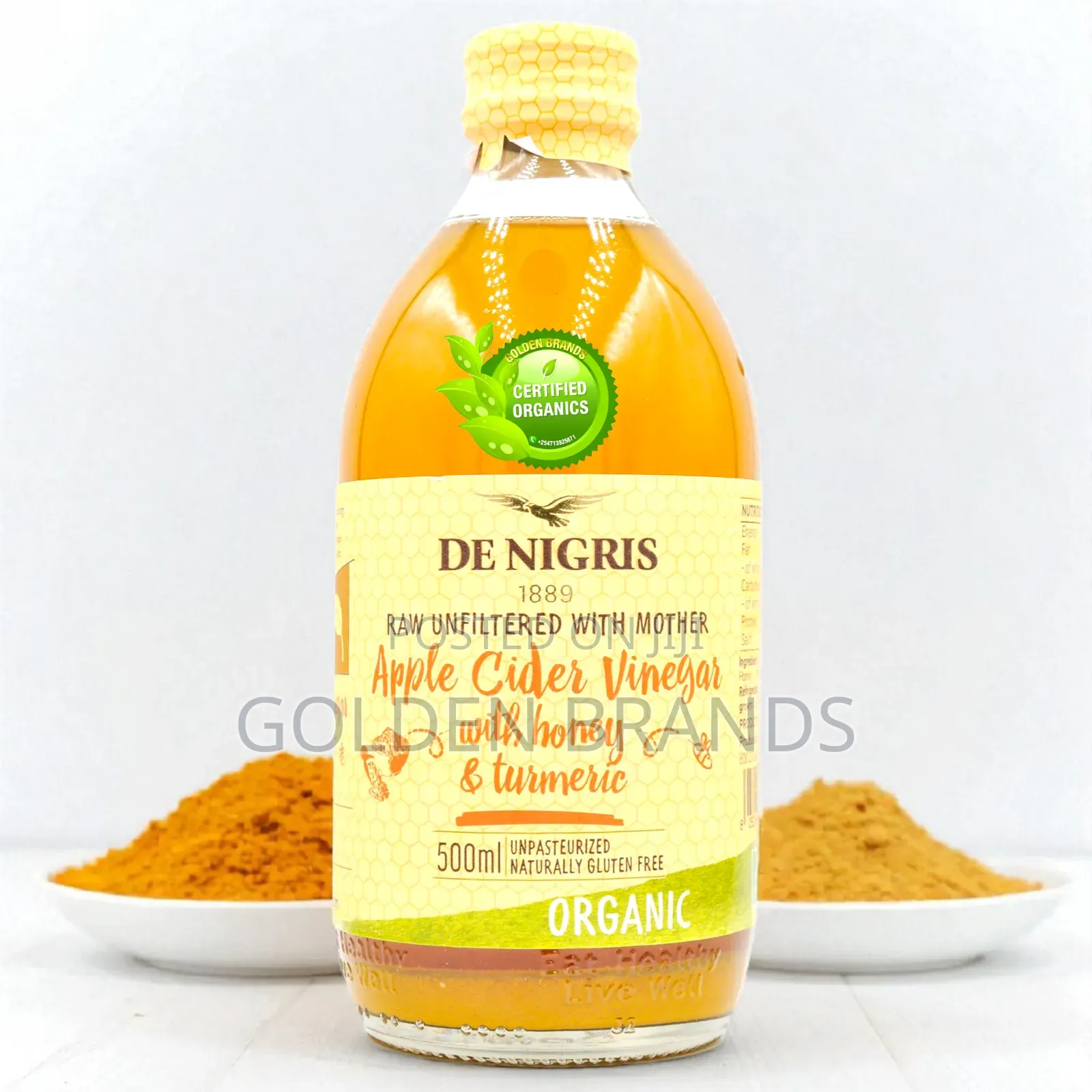 Raw Organic Unfiltered Honey Turmeric Apple Cider Vinegar 500ml
