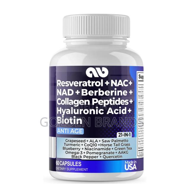 Powerful Anti-aging–21-in-1 Resveratrol Nad+ For Radiant Skin Hair