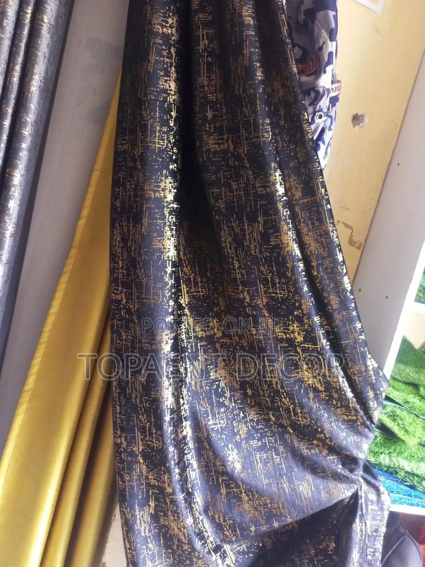 Black Velvet With Gold Patches Window and Door Curtains
