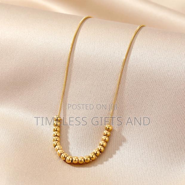 Gold Beaded Chain Necklace - main view