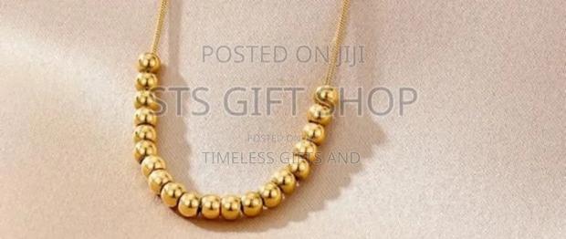 Gold Beaded Chain Necklace - thumbnail 3