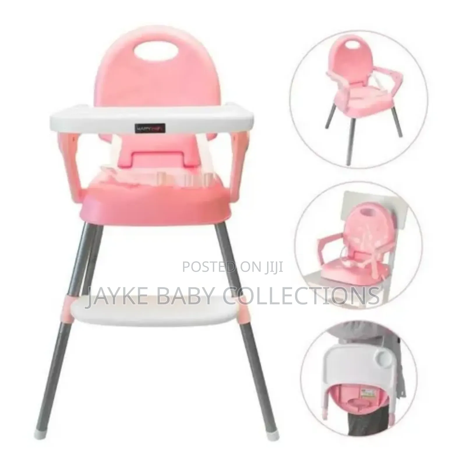 3-in-1 Adjustable Baby High Chair With Tray