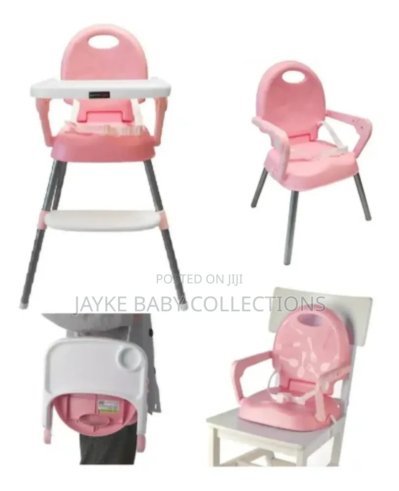 3-in-1 Adjustable Baby High Chair With Tray