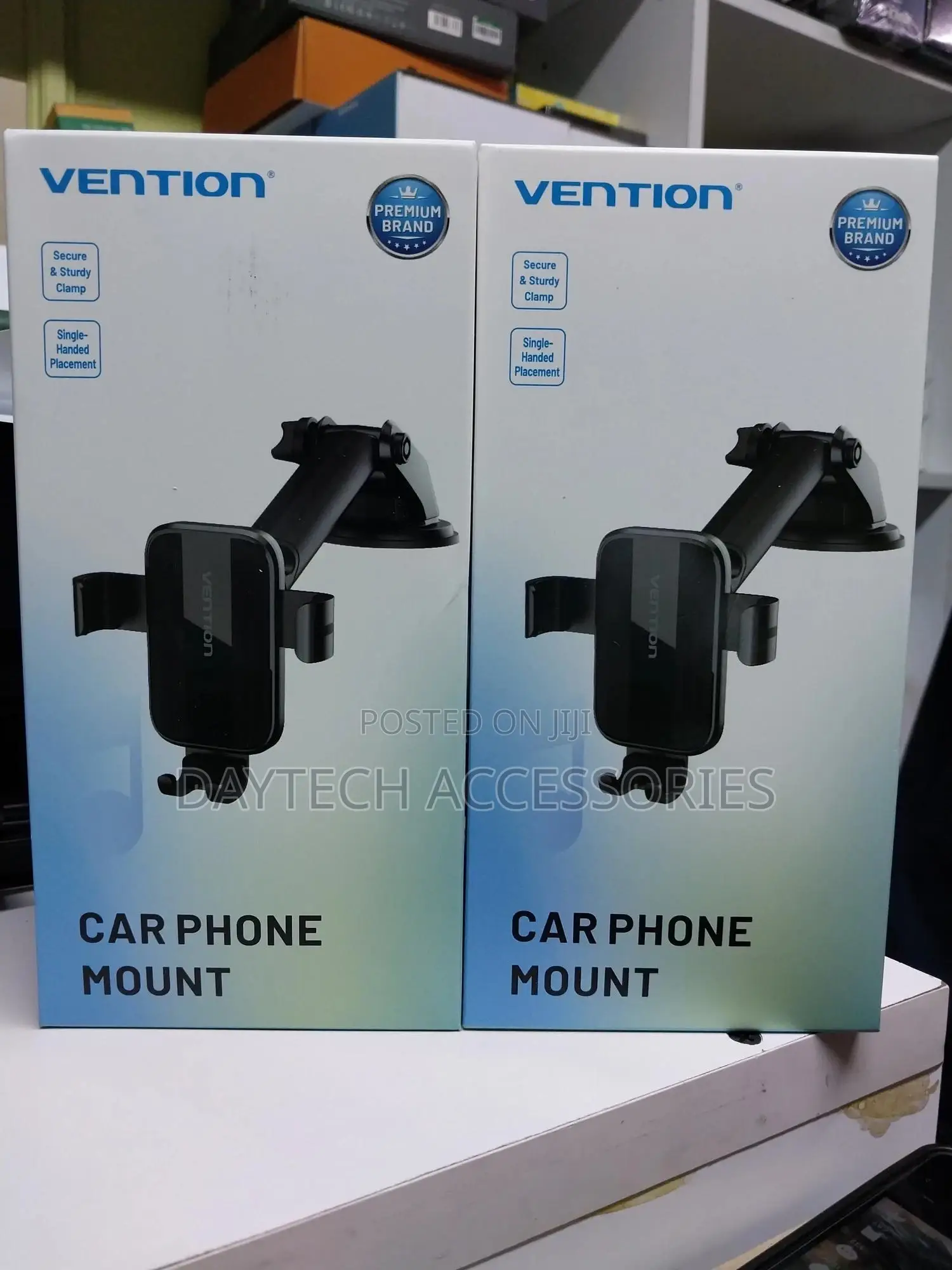 Vention Kctb0 Automatic Car Phone Holder With Sunction Cup(Black).