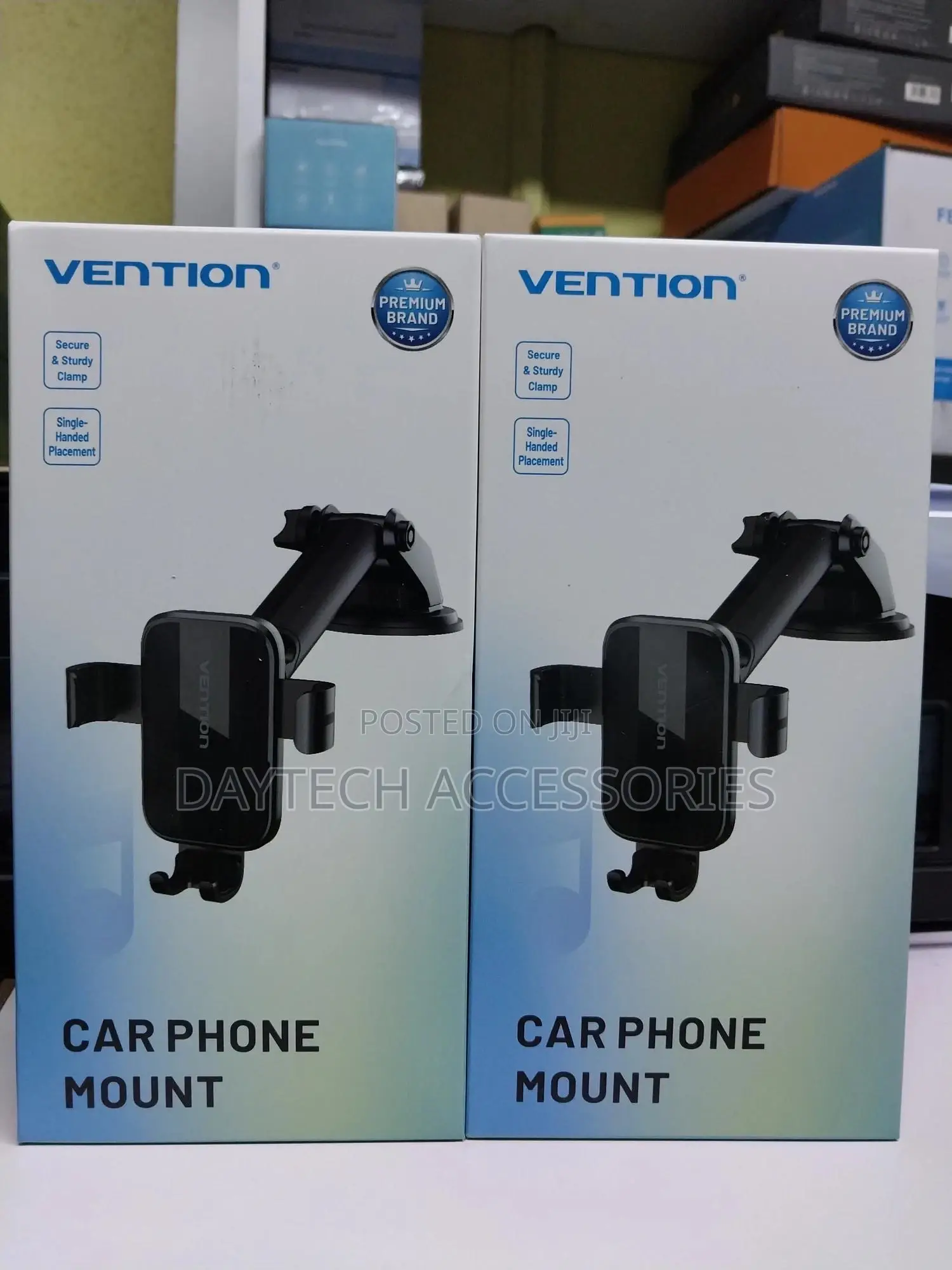 Vention Kctb0 Automatic Car Phone Holder With Sunction Cup(Black).