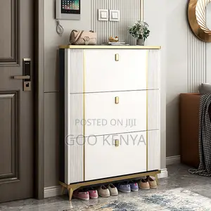 Home Shoe Rack; Home Furniture Shoe Organizer With Flip Doors