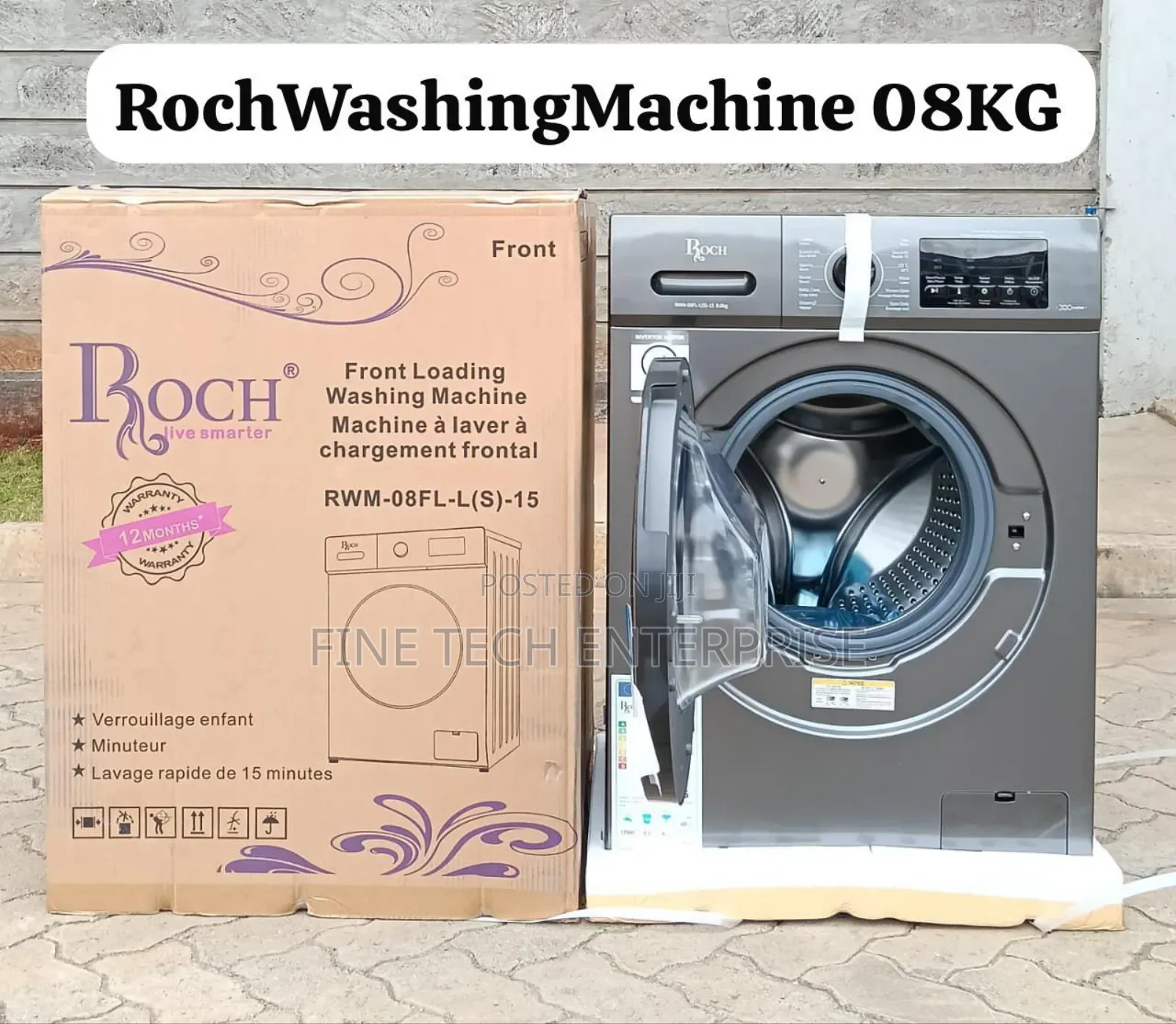 Roch 8kgs Washing Machine Front Load Washing Machine