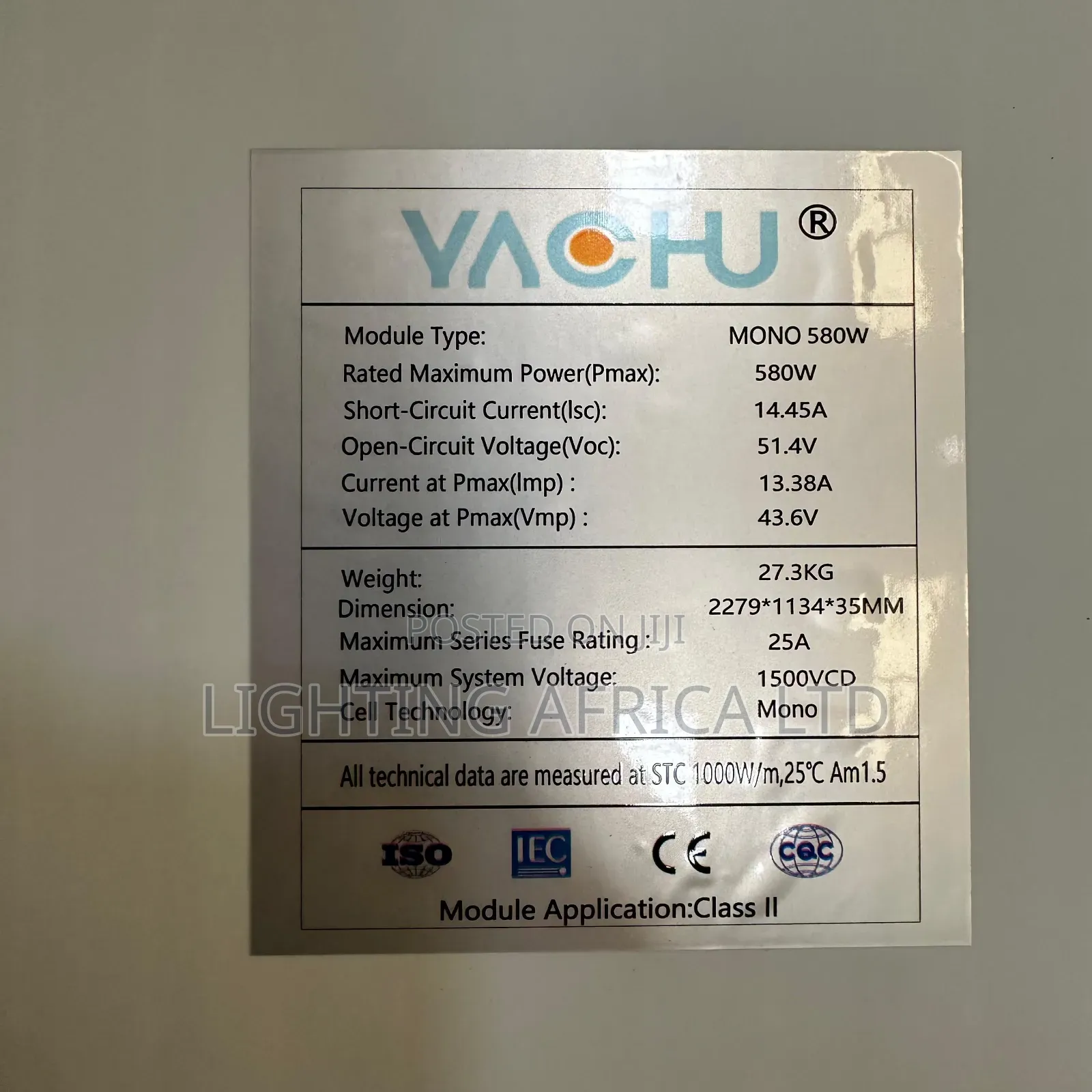 580 Watts - 49 Volts Monocrystalline Bifacial Solar