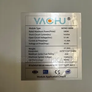 580 Watts - 49 Volts Monocrystalline Bifacial Solar