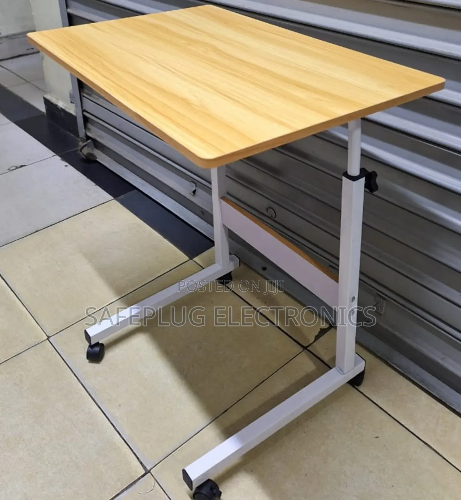 Wooden Bed/ Sofa Side Table With Wheels - Adjustable Height