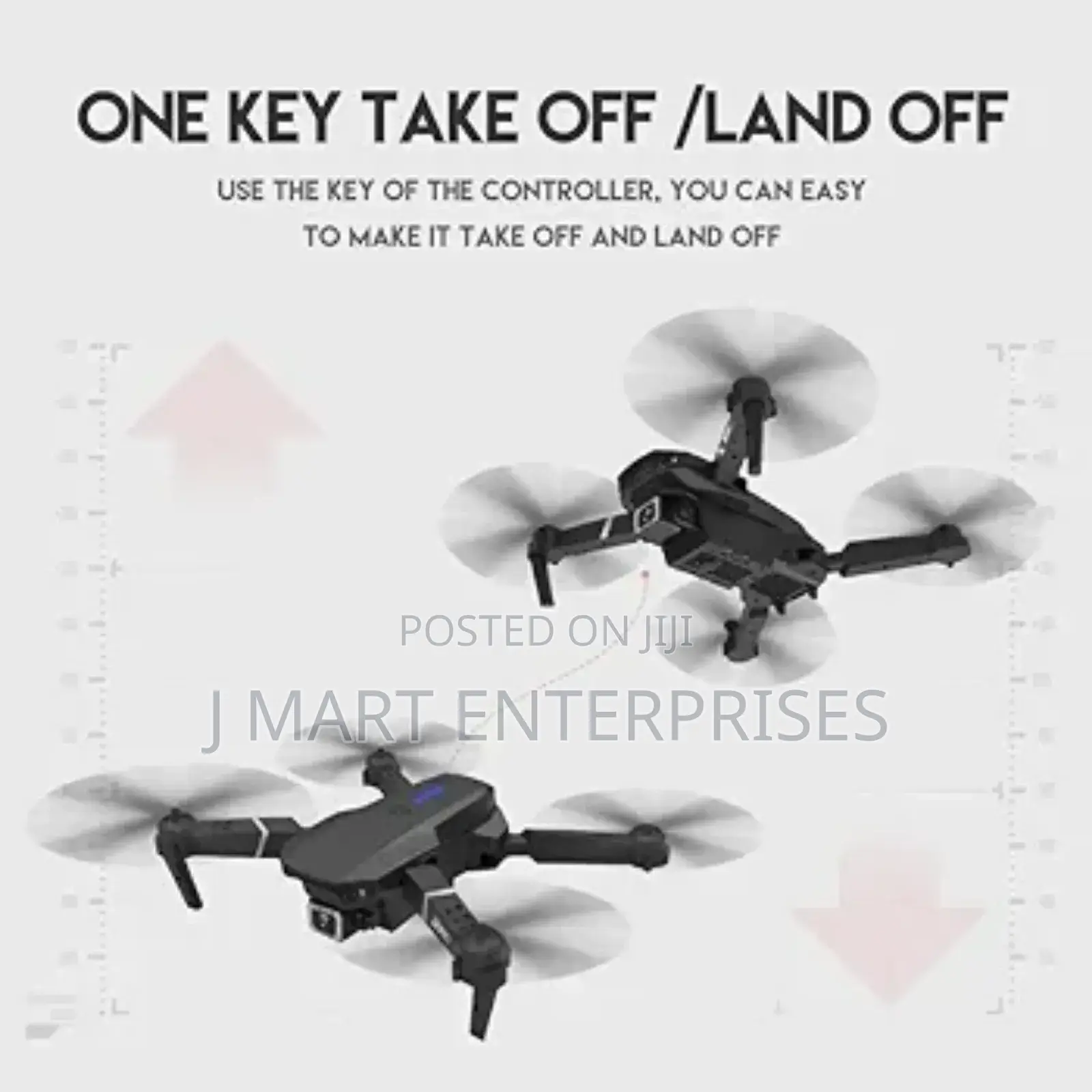E88 Pro Drone Camera, Wifi Dual Foldable Mobile App Control, Black
