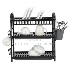 Space-Saving 3 Layer Modern Dish Drainer Rack for Home Kitchen