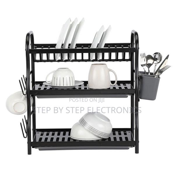 Space-Saving 3 Layer Modern Dish Drainer Rack for Home Kitchen