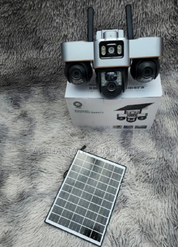 3 Lenses Solar Camera Outdoor 6mp CCTV Night Vision PTZ Dome Camera