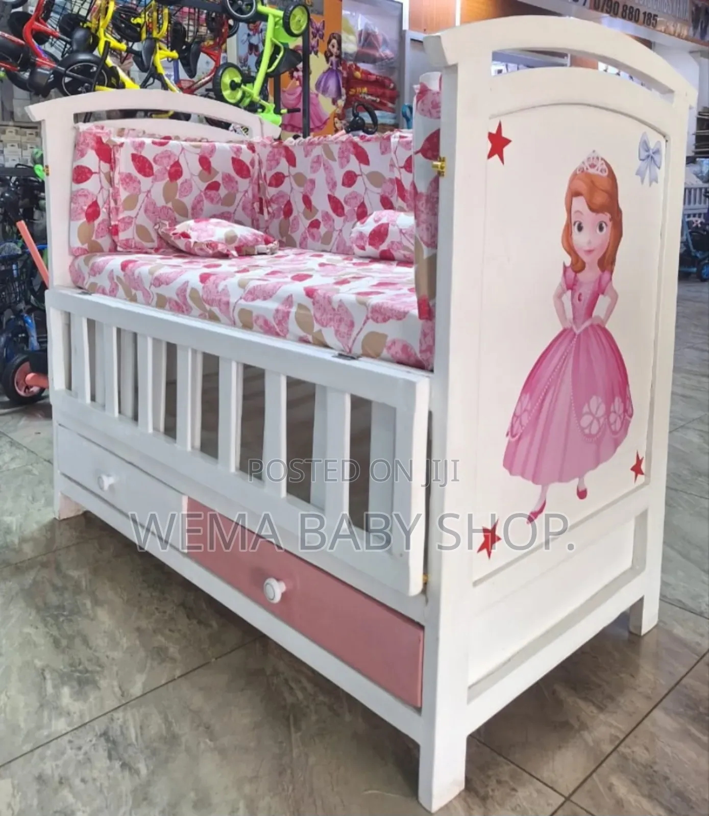 Baby Cot Package Set (Baby Cot+ Bumpers+M/Net+Mattress)