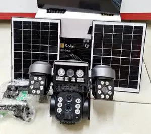 Secured New Model 3 Screen V380 Triple Lens 4g PTZ Solar Camera