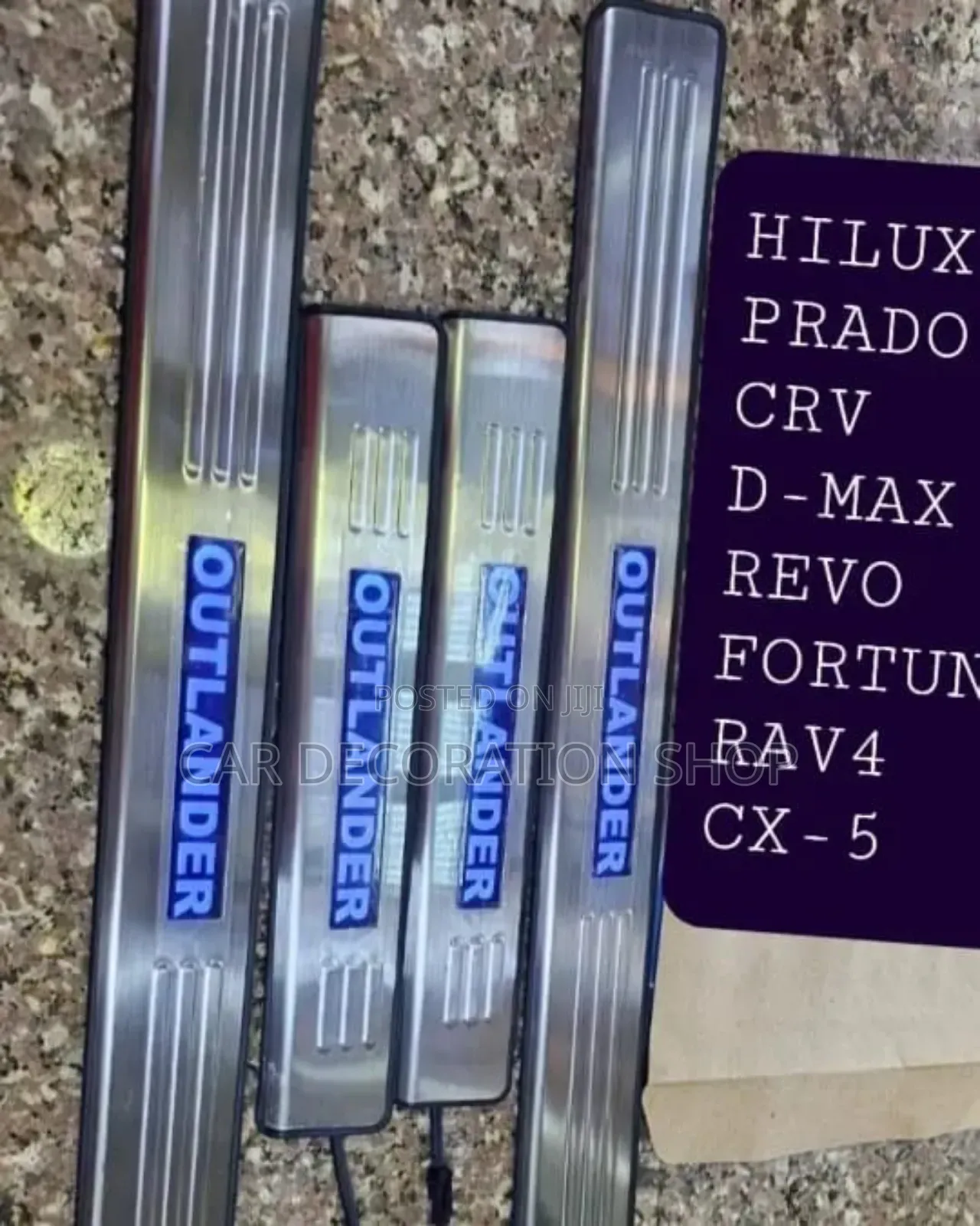Metallic Branded Door Step Plate Outlander,Rav4,Hilux,Cr-V,Dmax, Cx5