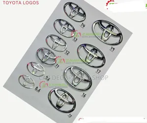 Toyota Chrome Logos in Different Sizes