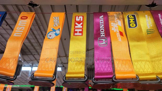 Yellow Nylon Branded Tow Strap - main view