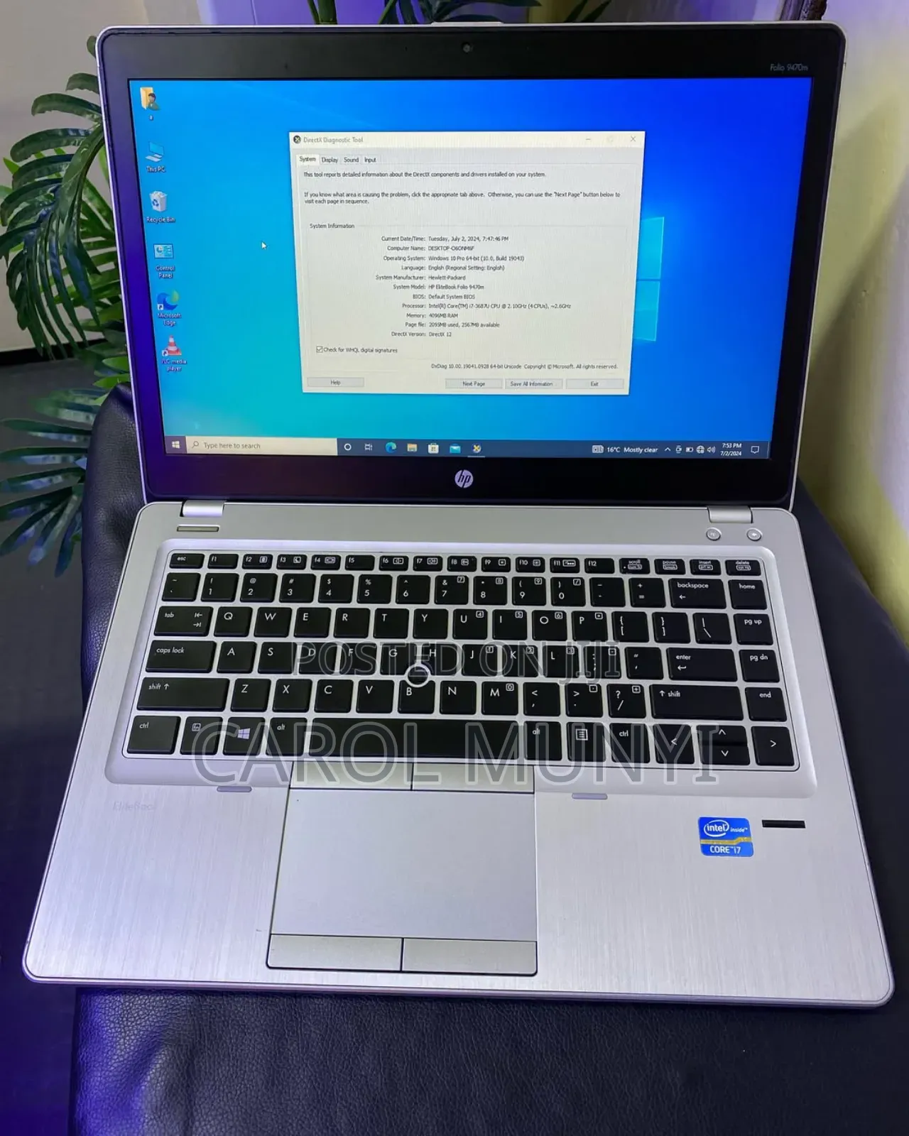 New Laptop HP EliteBook Folio 9470M 8GB Intel Core I7 HDD+SSD 500GB