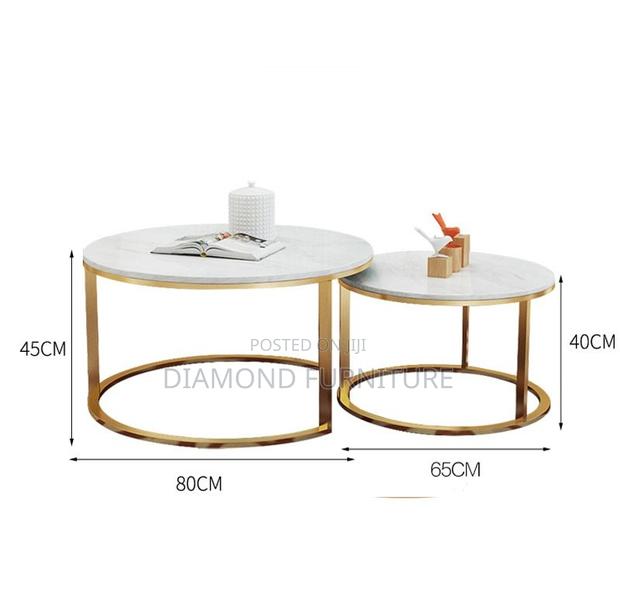 Modern Round Marble Office Coffee Table - thumbnail 2