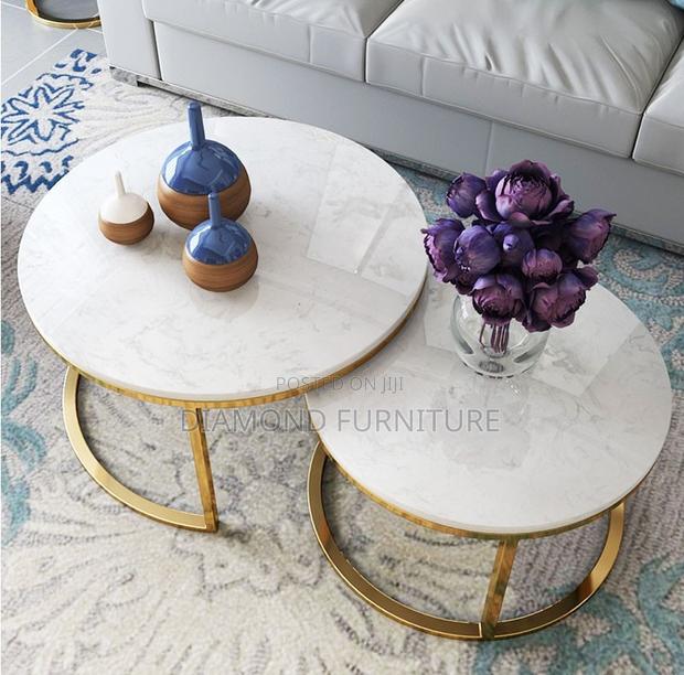 Modern Round Marble Office Coffee Table - thumbnail 5