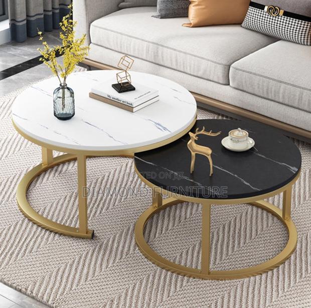 Modern Round Marble Office Coffee Table - thumbnail 6