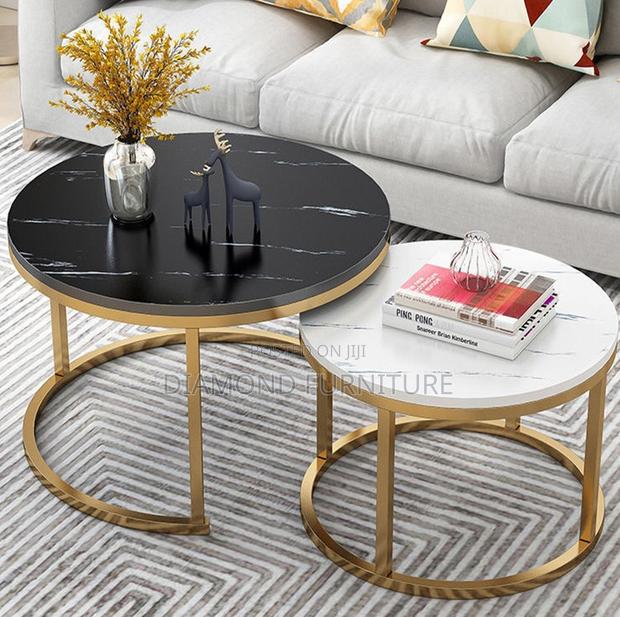 Modern Round Marble Office Coffee Table - thumbnail 7