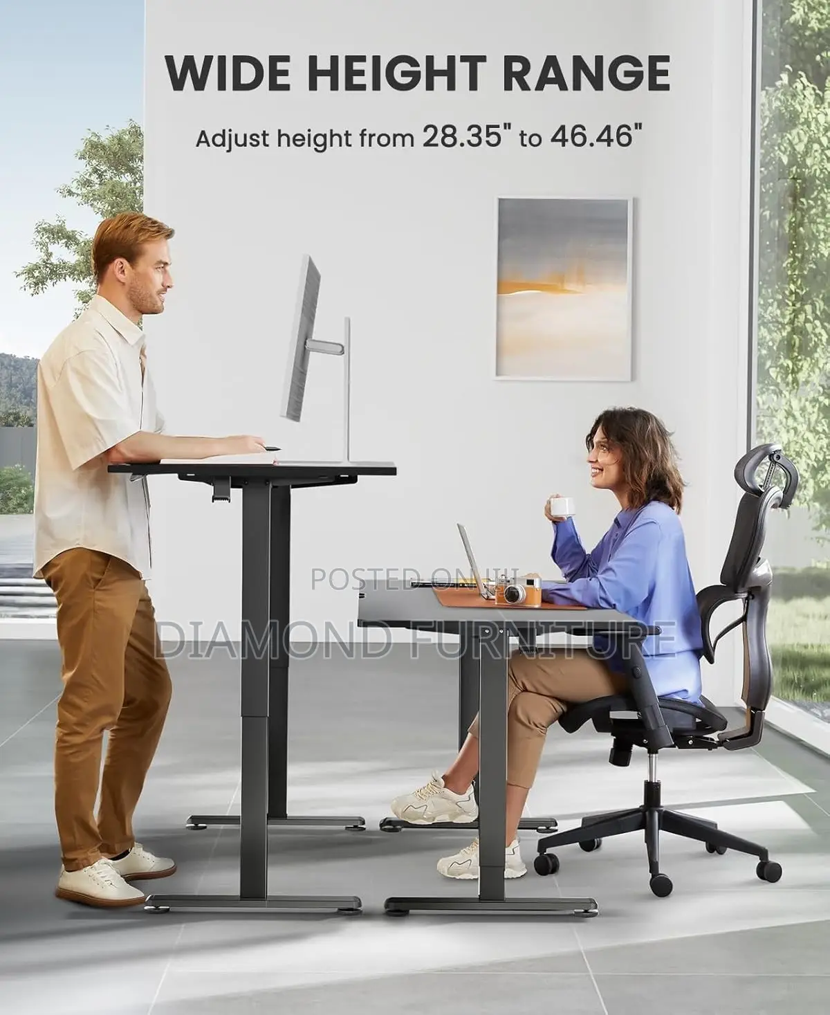 Height Adjustable Executive Office Standing Desk