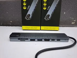 Type C To Hdtv 8 In 1 Adapter Hdmi Pd 2 Usb Sd Tf Rj45