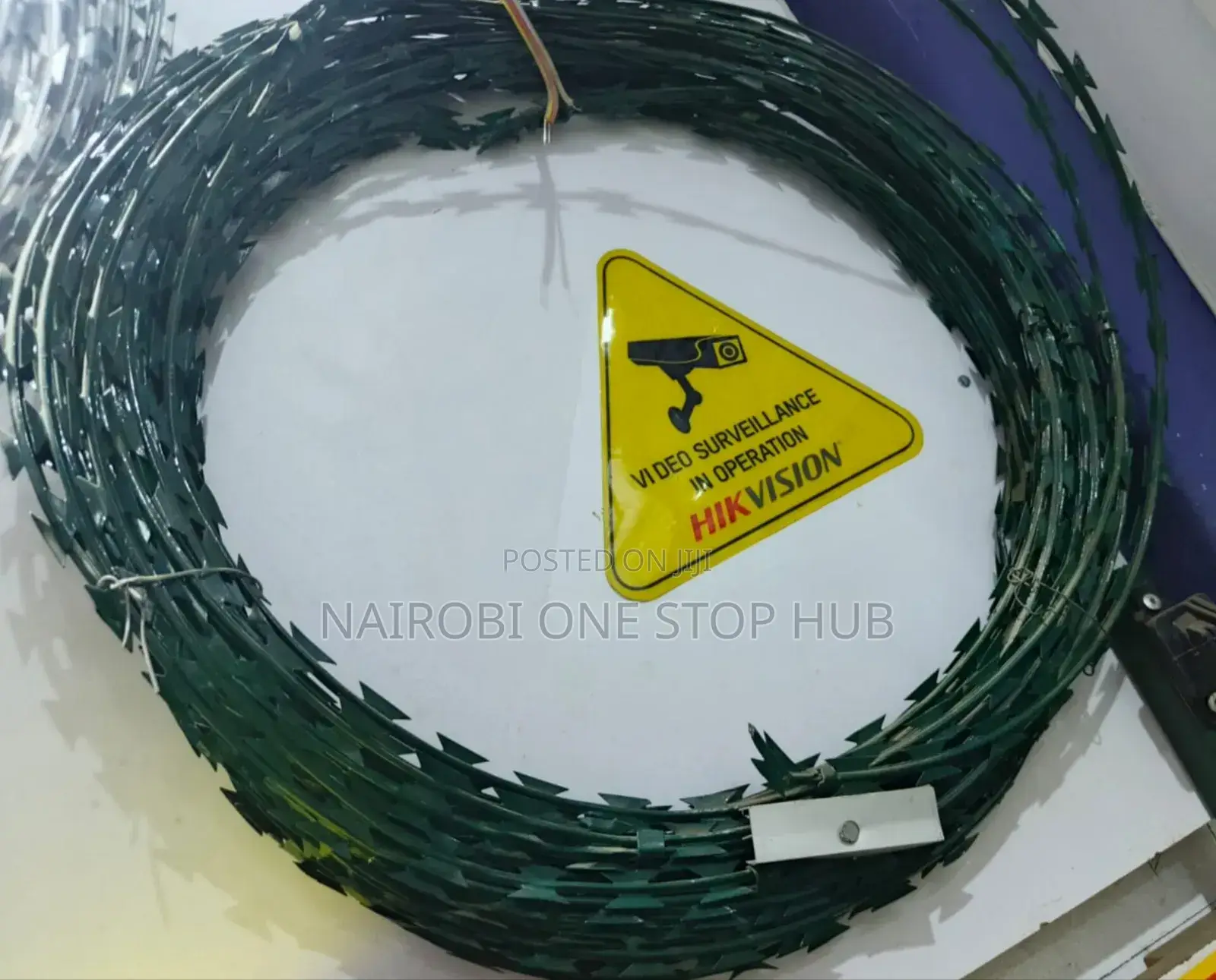 Weather Resistant Green Razor Wire
