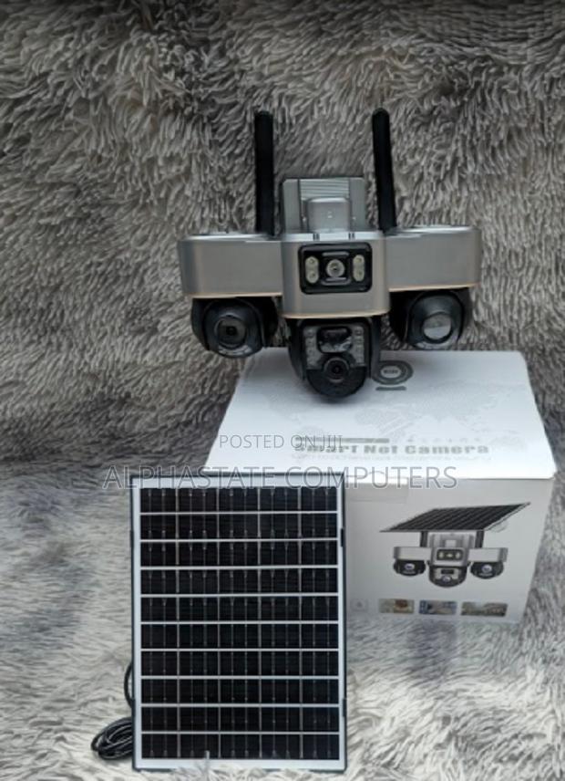 V380 Pro 6mp CCTV Camera Solar Powered Triple-Lens Wireless 4g Camera