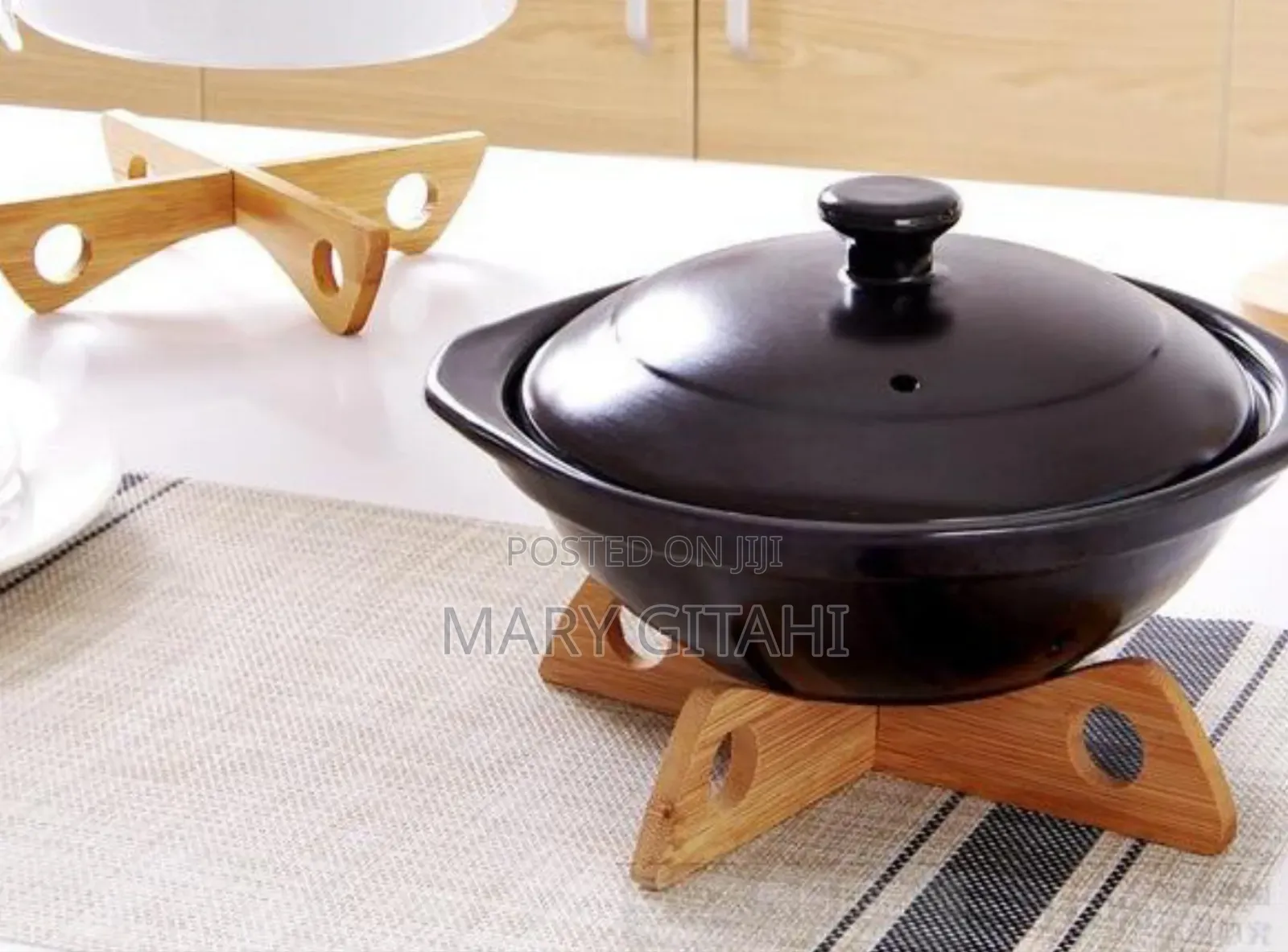 *Bamboo Wooden Cross Pot Coaster