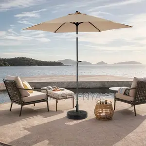 Outdoor Sun Umbrella; Outdoor Terrace Hand-Crank Sunshade Parasol