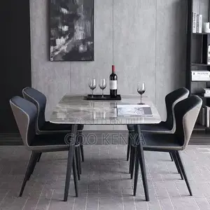 Home Dining Set; 4-Seat High-End Rock Slab Dining Set Collection