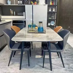 Home Dining Set; 4-Seat High-End Rock Slab Dining Set Collection