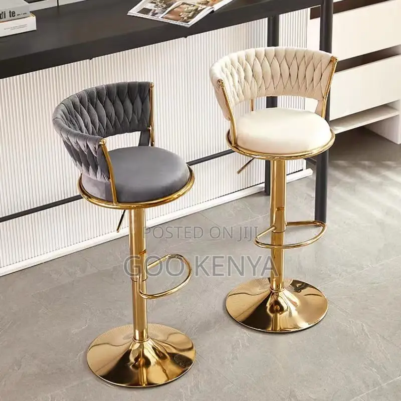 Home Counter Stool; Adjustable Swivel Fabric Counter Stool for Kitchen