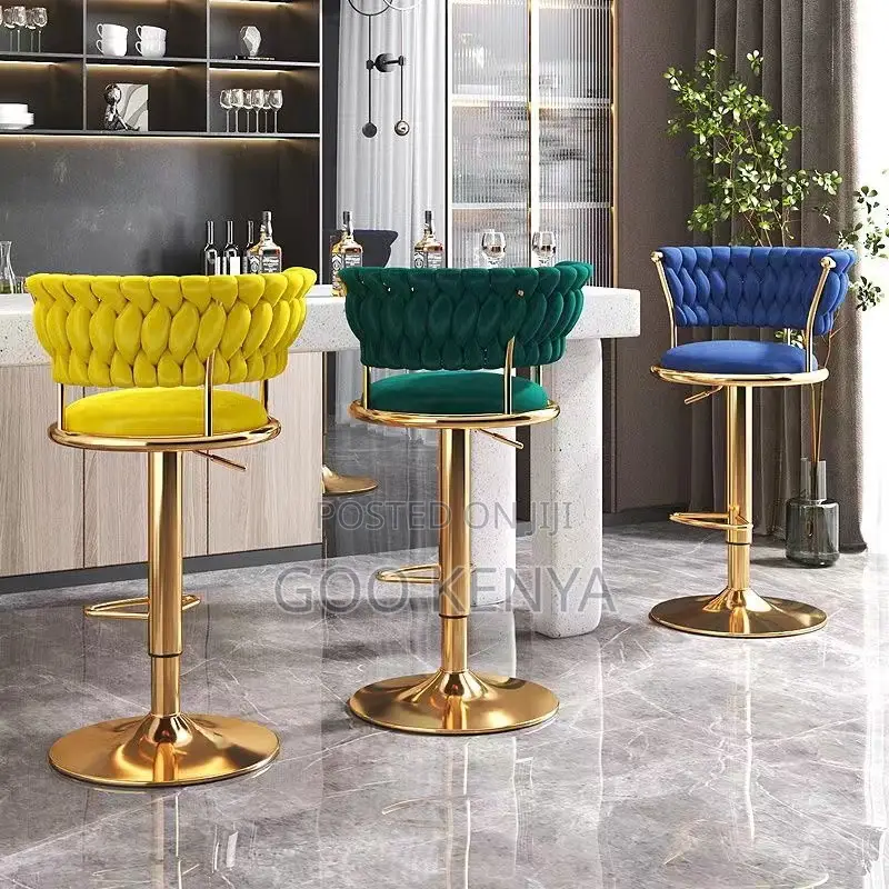 Home Counter Stool; Adjustable Swivel Fabric Counter Stool for Kitchen