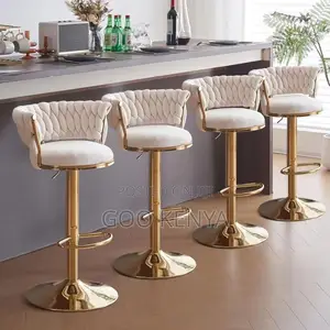 Home Counter Stool; Adjustable Swivel Fabric Counter Stool for Kitchen