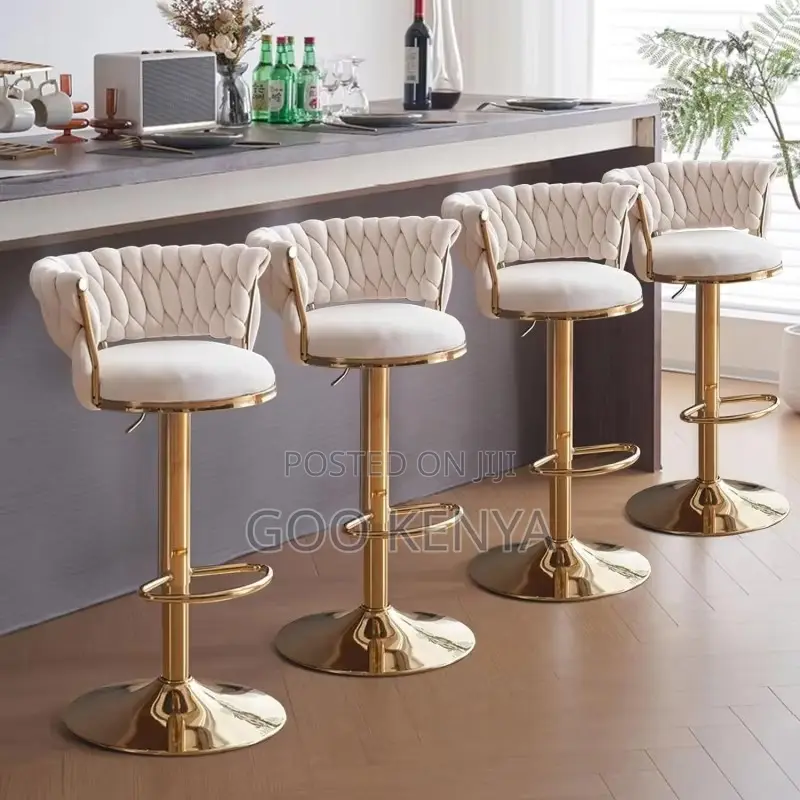 Home Counter Stool; Adjustable Swivel Fabric Counter Stool for Kitchen