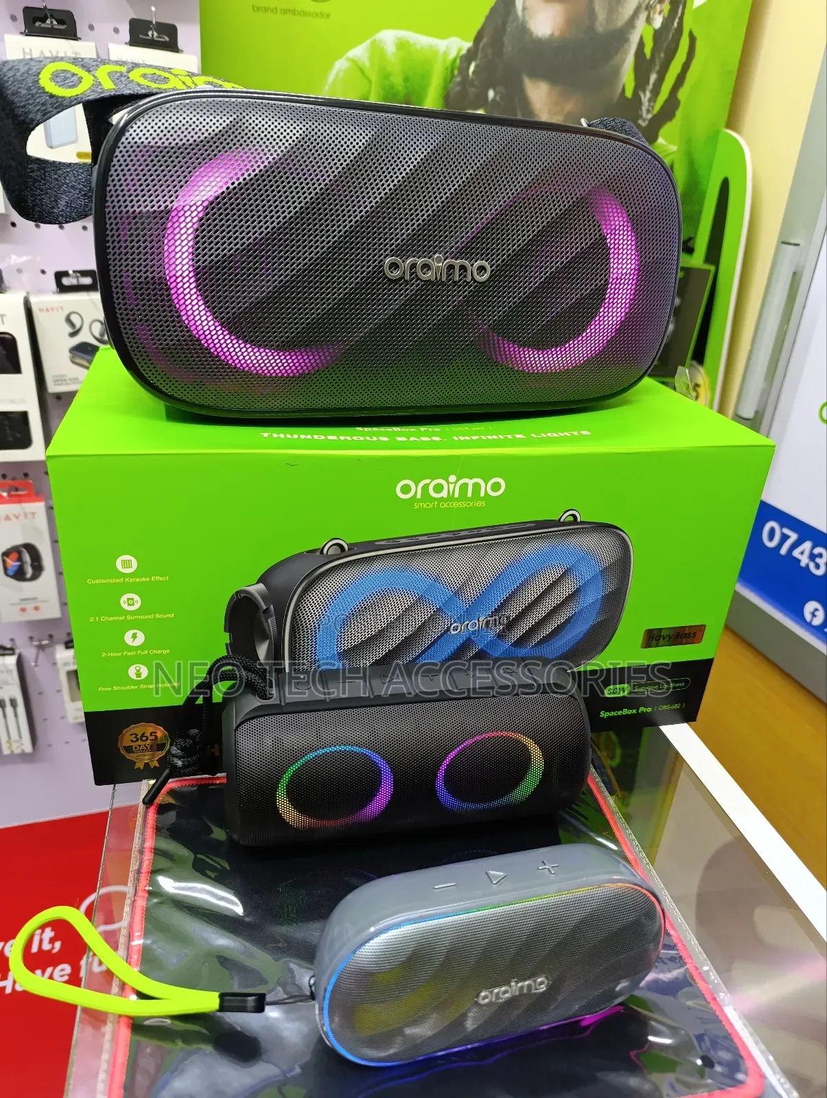 Oraimo Spacebox Pro 80w Party Box (Free Shoulder Strap Included)